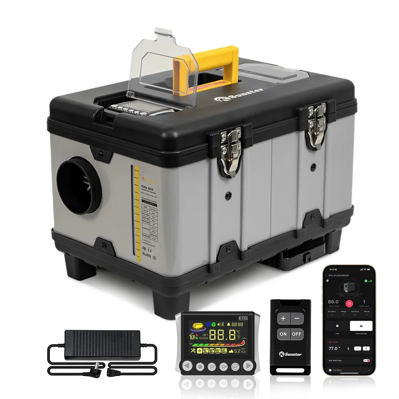 Sunster TB10 Diesel Heater 8KW 12/24V 110-240V, ToolBox Bluetooth Upgrade Version