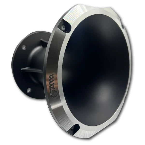 GAMA Audio Aluminum Horn Flare, 2" Throat, 176×158×133 mm, Silver – For 2" Compression Drivers