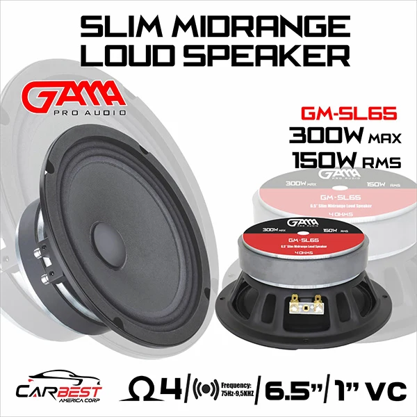 6.5" High-Performance Midrange Loudspeaker, Slim Basket – 300W Max, 150W RMS, 92dB Sensitivity