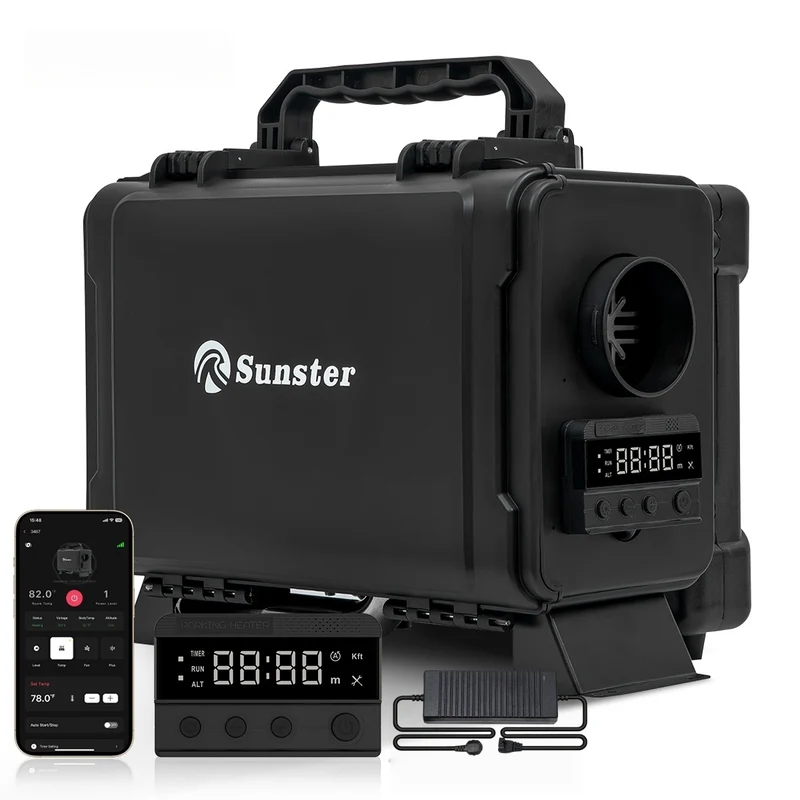 Sunster HTB1 Diesel Heater 8KW 12V 110-240V, ToolBox GSM LET-4G/5G Version