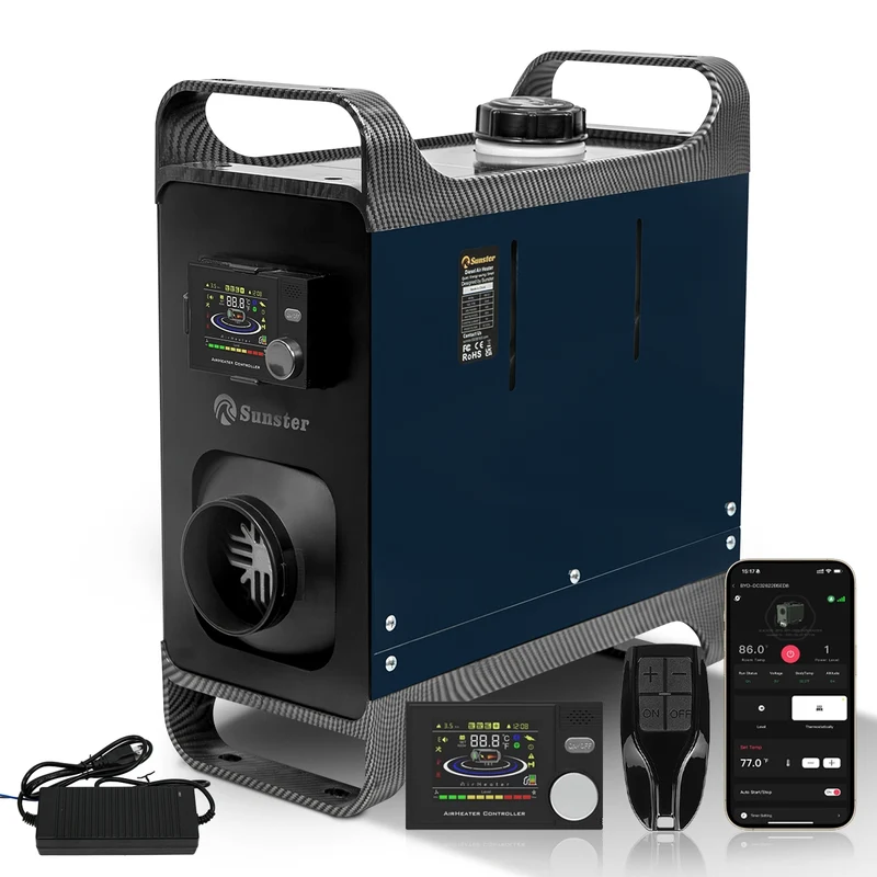 Sunster A2302BH Diesel Heater 8KW 12/24V 110-240V, All In One Bluetooth Version