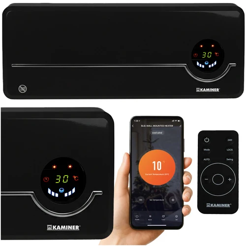 Värmefläkt 2000W med Wi-Fi och fjärrkontroll – Smart väggmonterad värmefläkt