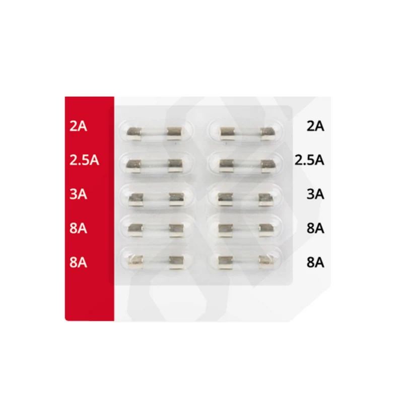 Blandat paket med glassäkringar / 20mm