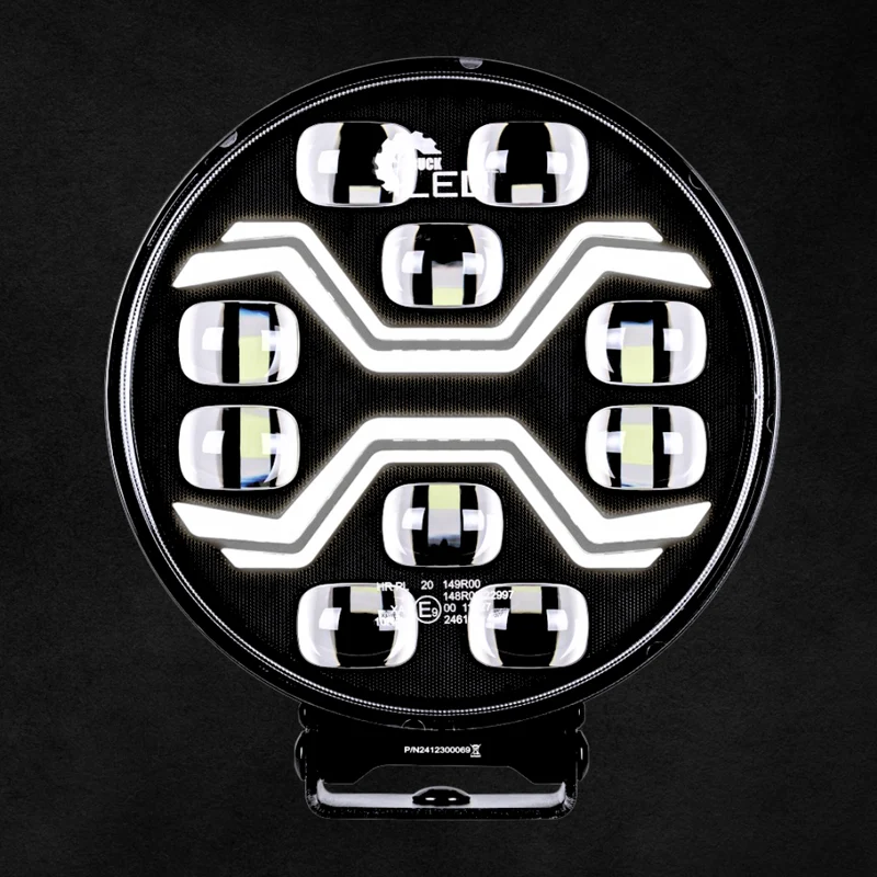 Spider Toxic LED-strålkastare med vitt varningsljus och stroboskop / 9"