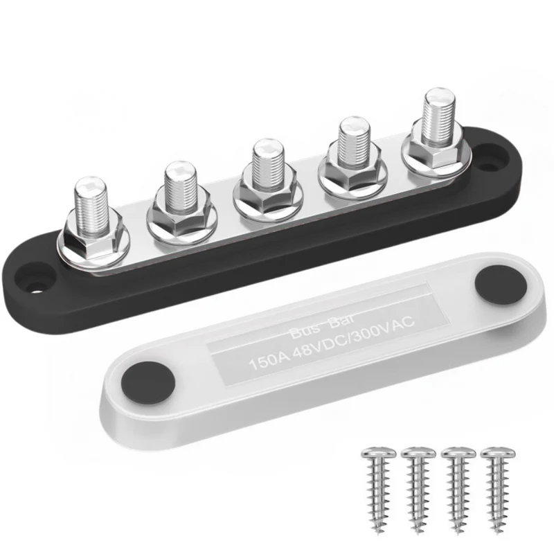 150A samlingsskena med 5 M8-uttag och lock