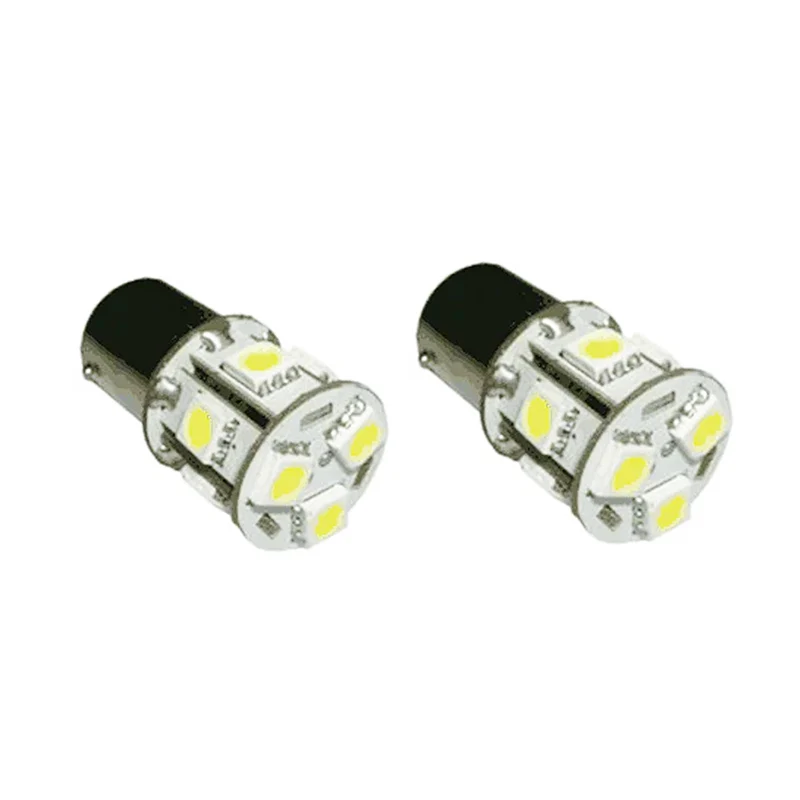 12V vita LED-indikatorlampor, BA15S / Ersätter 382 / 2-pack