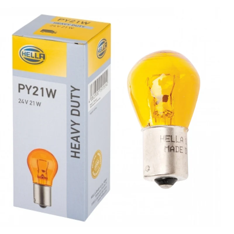 Hella 24v Baklykta Blinkerlampor Amber / BA15s / 21w SCC / Nr 241Y / Pack of 10