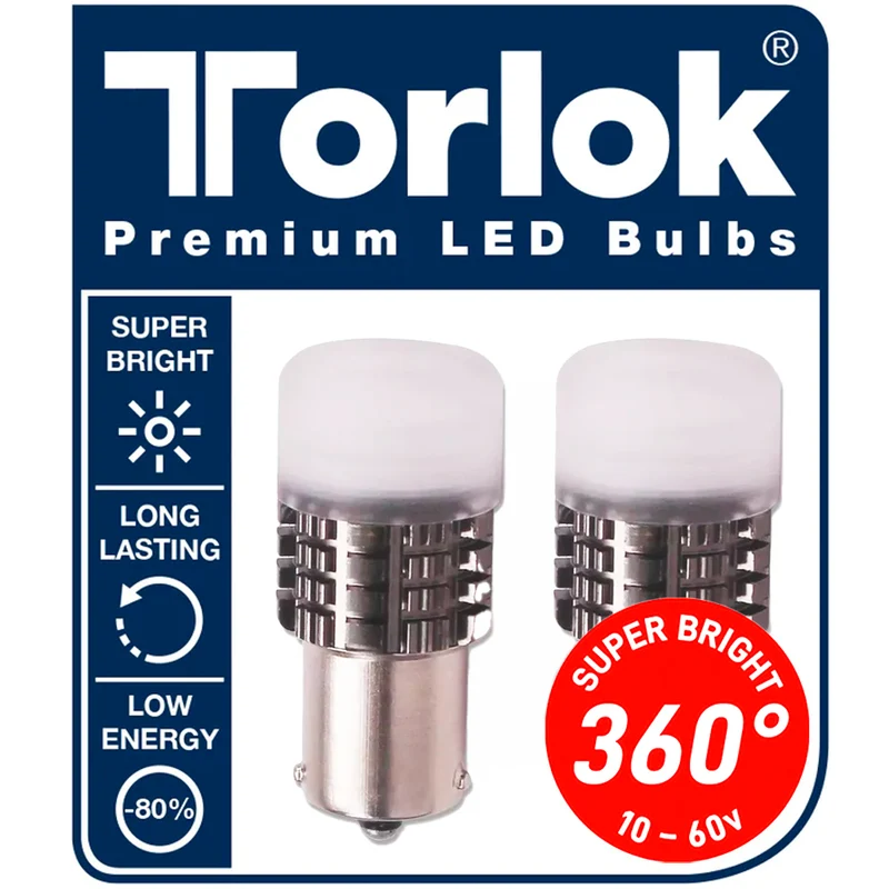 12/24V Super Bright White LED Bakljuslampor / BA15s 360°