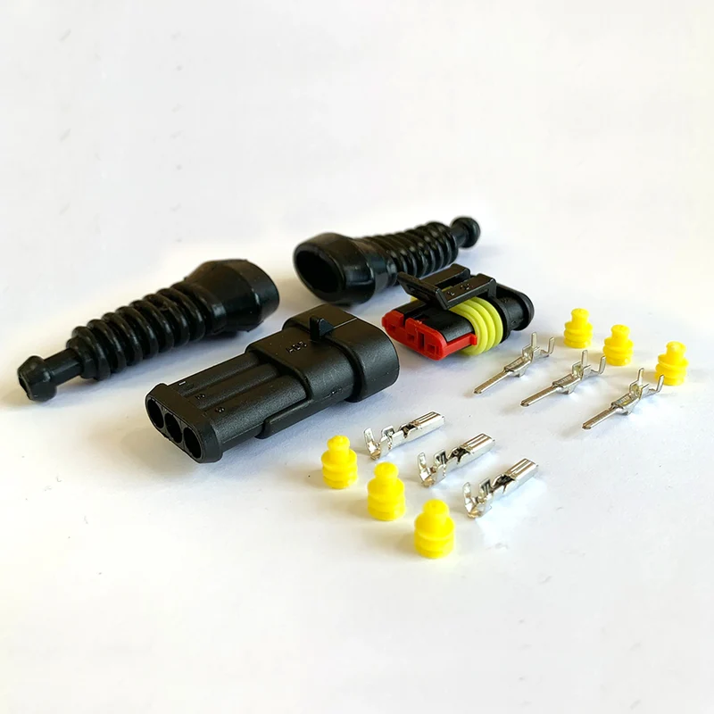 SuperSeal Connector Kit / 3-stift / med gummistövlar