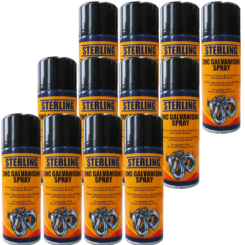 Zinkgalvaniseringsspray 400ml - Förpackning med 12 burkar