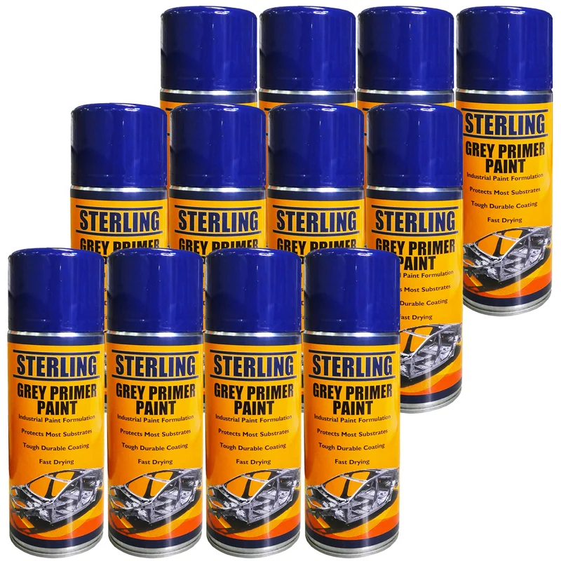 Grå grundfärg Aerosol 400ml - Box med 12 burkar