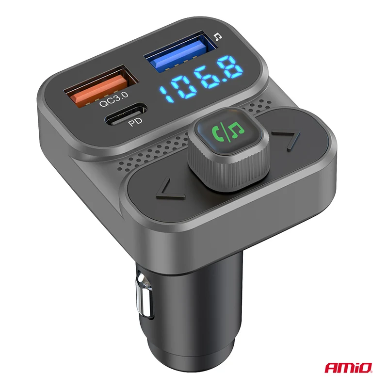 Bluetooth FM-sändare med handsfree och laddningsportar