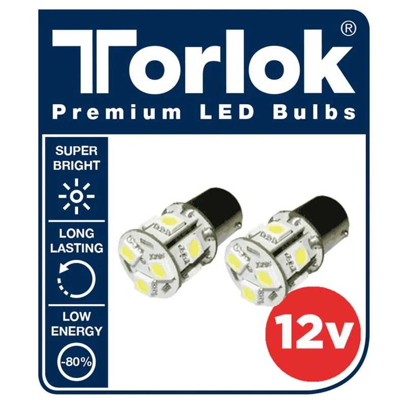 12v Röda LED Stop & Tail-lampor BAY15D / Ersätter 380 / Pack of 2
