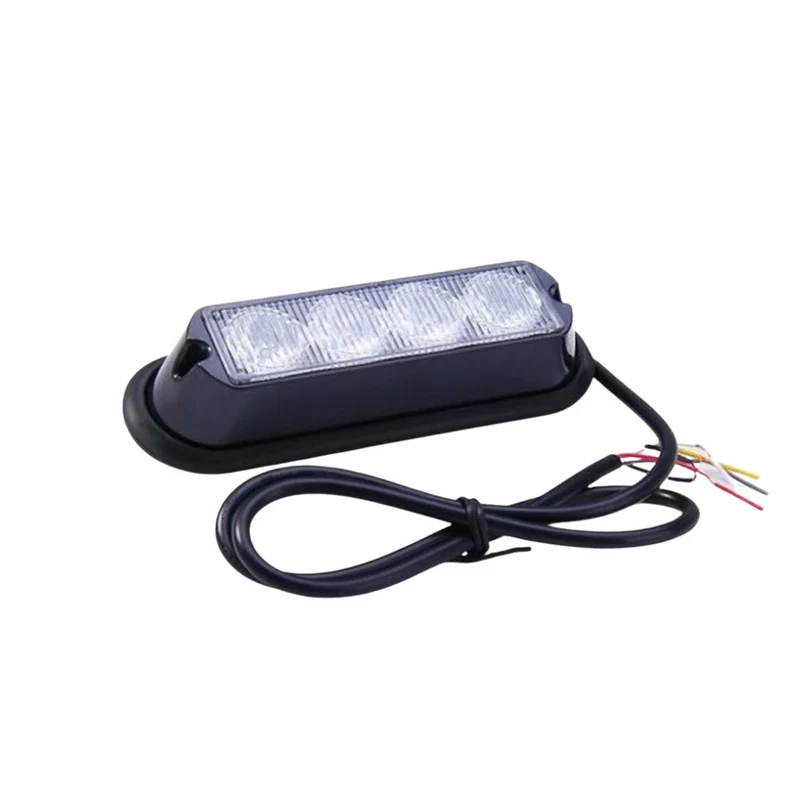 4 LED-bärnstensfärgad stroboskoplampa