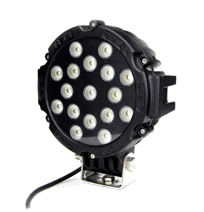 Svart Heavy Duty Round LED Flood Lamp 3600 Lumen / 51W