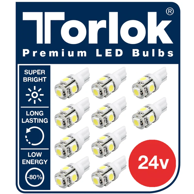 Torlok Premium 24v T10 LED-parkeringslampor för lastbilar / förpackning om 10