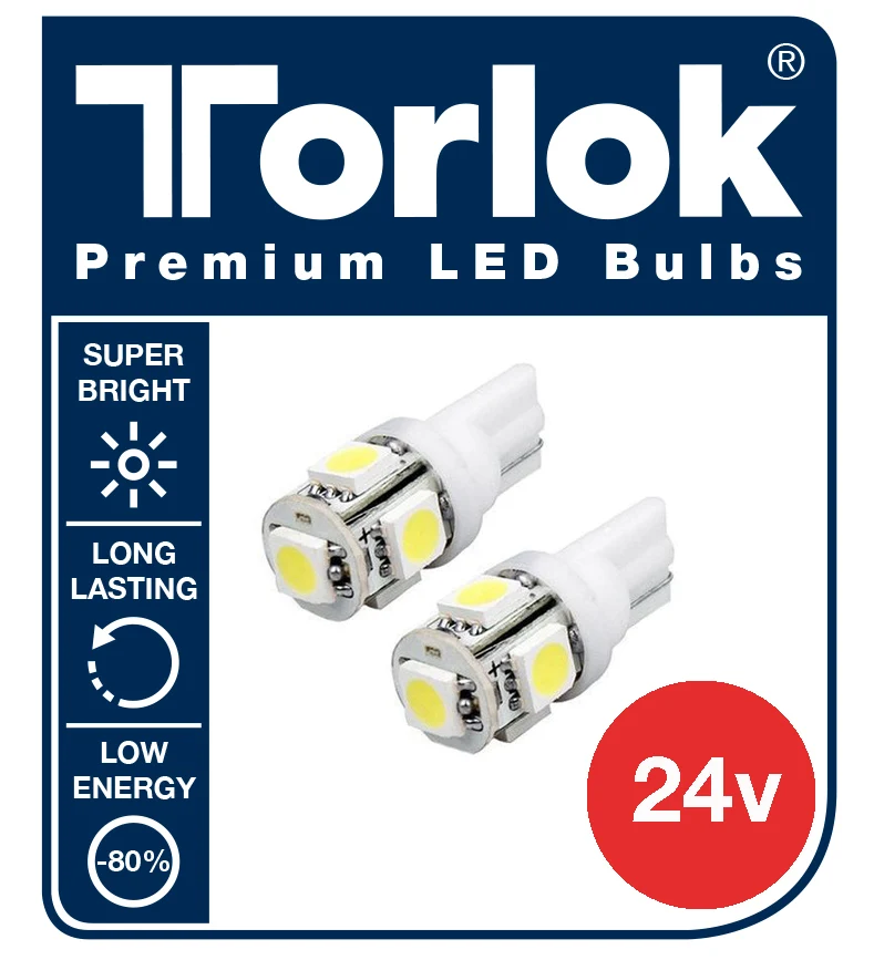 Torlok Premium 24v T10 LED-parkeringslampor för lastbilar / förpackning om 2