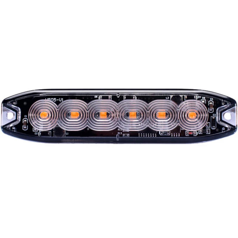 Slimline Hazard Varning Blixtljus / 6 LED / Amber