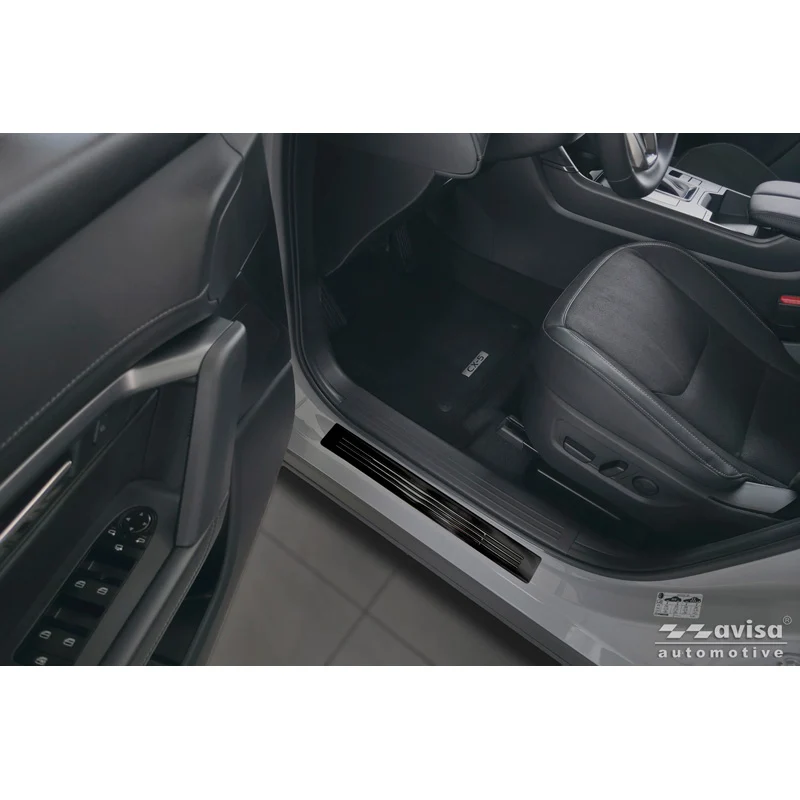 Tröskelskydd, svart rostfritt stål, "Lines", 4 delar, passar till Mazda CX-5 III (2025-)