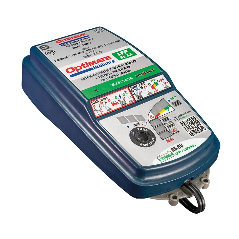 OptiMate, batteriladdare, Lithium 8s 5-Amp, passar för LiFePO4/LFP-batterier 25.6V/26.4V