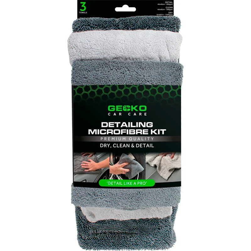 Gecko, Detailing Microfiber Kit, 3-delat set