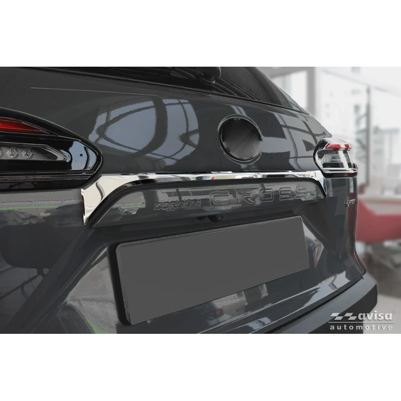 Avisa, Kromad avslutning till bagageutrymmet, rostfritt stål, passar till Toyota Corolla Cross (2020-2025) & Facelift (2025-)