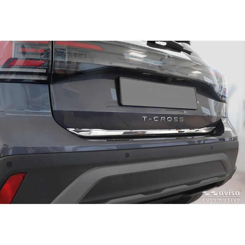 Avisa, Kromlist till baklucka, rostfritt stål, passar till Volkswagen T-Cross (2019-) & Facelift (2024-)