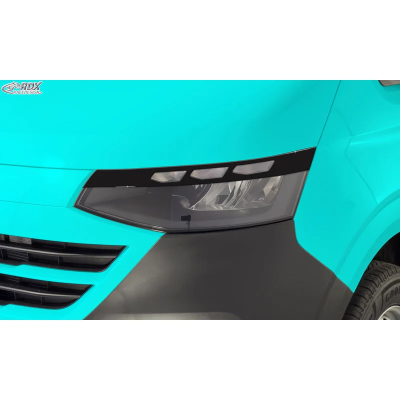 RDX, Strålkastarögonlock, ABS Blank Svart, passar till Volkswagen Transporter T7 (2024-)