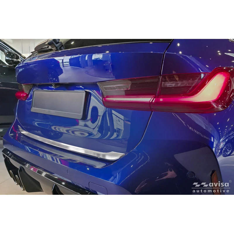 Avisa, Bakluckeklädsel, Borstat rostfritt stål, passar till BMW 3-Serie Touring (G21) M-Sport Facelift (2022-)