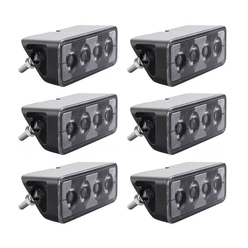 6-pack NIZLED B24RF, vinklat 13 cm back-/arbetsljus, 24W, arbetsljuspaket