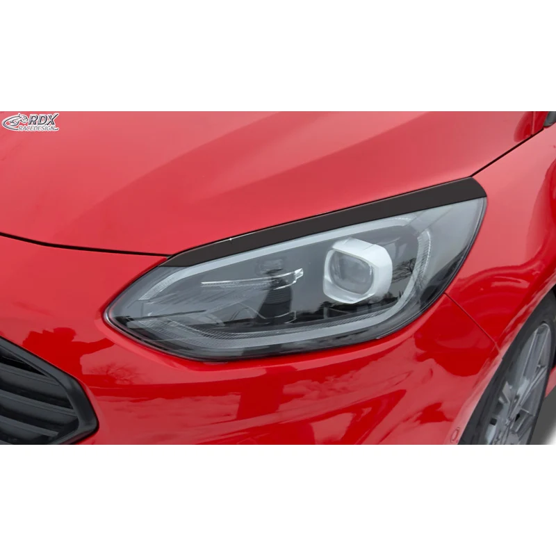 RDX, Strålkastarögonlock, Blank svart, passar till Ford Fiesta VII Facelift (2022-2024)