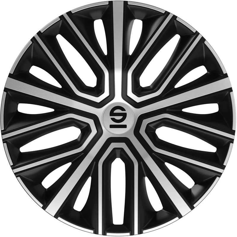 Sparco, hjulsidor Modena, svart/silver, 16-tum, 4 delar