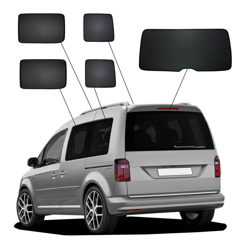 SunClip, Solgardin & integritetsskydd, passar till Volkswagen Caddy IV Variant 5-dörrars (2015-2020)