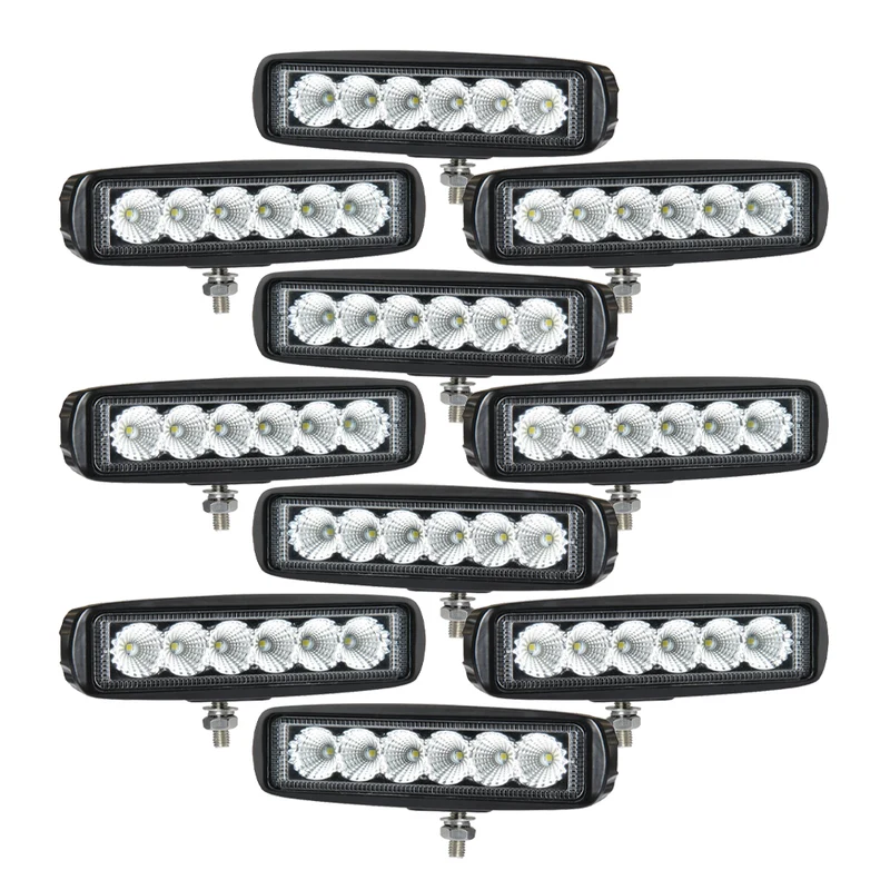 10-pack NIZLED B18RF, 15.8 cm back-/arbetsljus, 18W, arbetsljuspaket