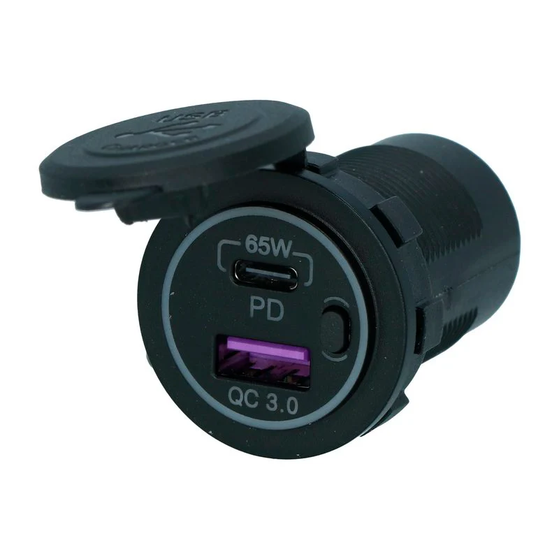 Carpoint, inbyggd laddare, USB-A/USB-C, passar till 12-24V-system