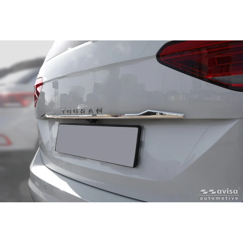 Avisa, Krom rostfritt stål bakluckbeklädnad, passar till Volkswagen Touran (5T1) R-Line (2015-)