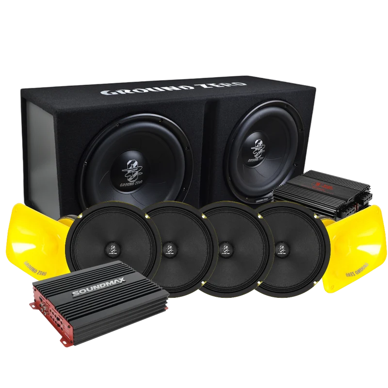 Ground Zero GZIB 2.30BR med GZCM 8.0XSPL & horn, Super tufft raggarpaket