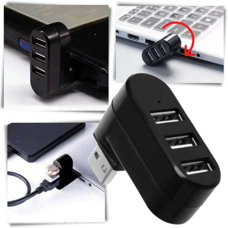 Roterande USB-adapter med flera portar