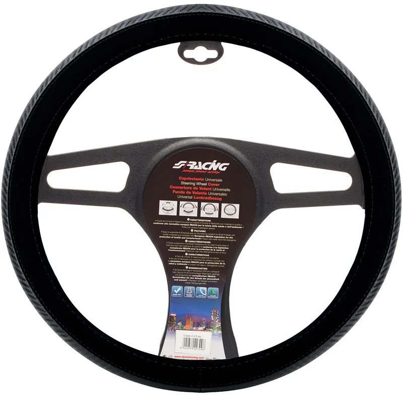 Simoni Racing, Rattmuff, Svart velour/kolfiberlook, 37-39cm