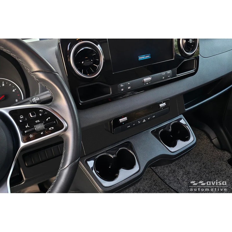 Avisa, Kophållarstyling, Rostfritt stål, svart, 2 st., passar till Mercedes Sprinter III (2018-)
