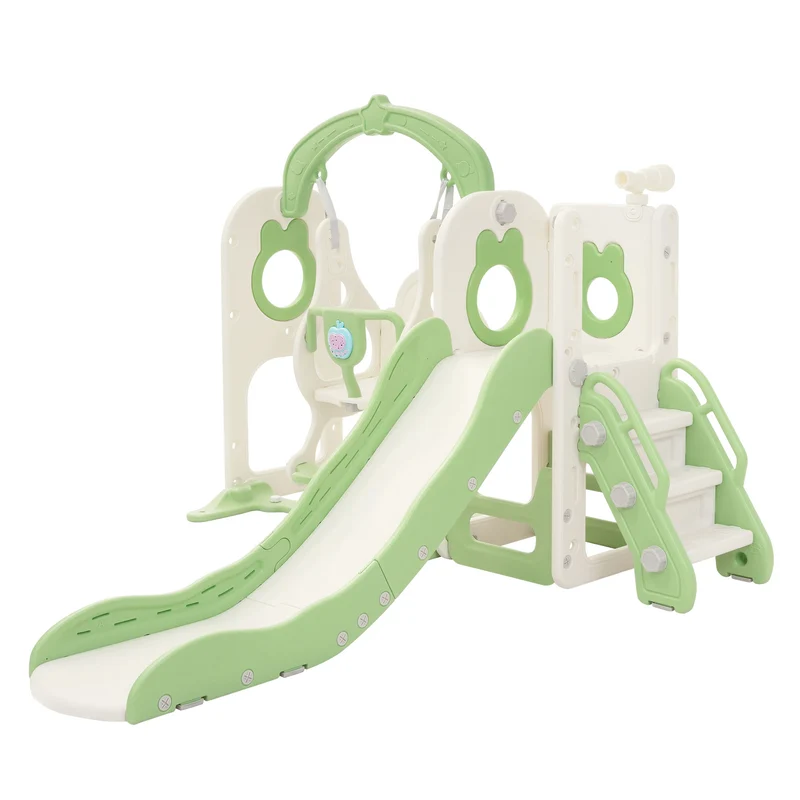 Joyz | Kinderrutsche mit Schaukel 5in1 mit Basketballkorb und Kletterwand Indoor/Outdoor für Kleinkinder ab 3 Jahren