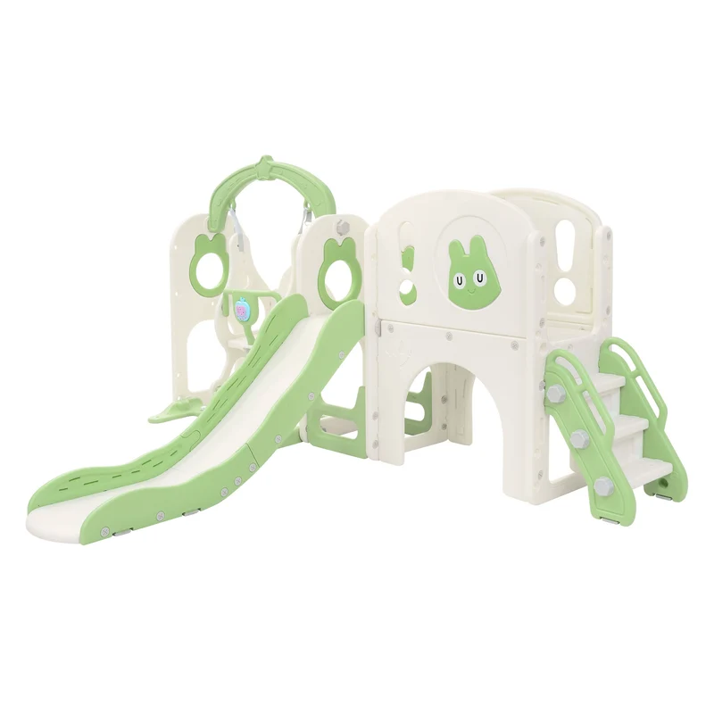 Joyz | Kinderrutsche mit Spielturm & Schaukel 6in1 mit Basketballkorb und Kletterwand Indoor/Outdoor für Kleinkinder ab 3 Jahren
