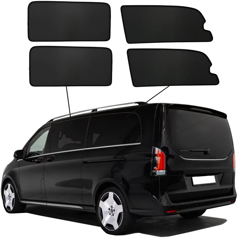 SunClip, Solgardin & Integritetsskydd, passar till Mercedes V-Class W447 (Long wheel base) Facelift (2024-) med utfällbara fönster