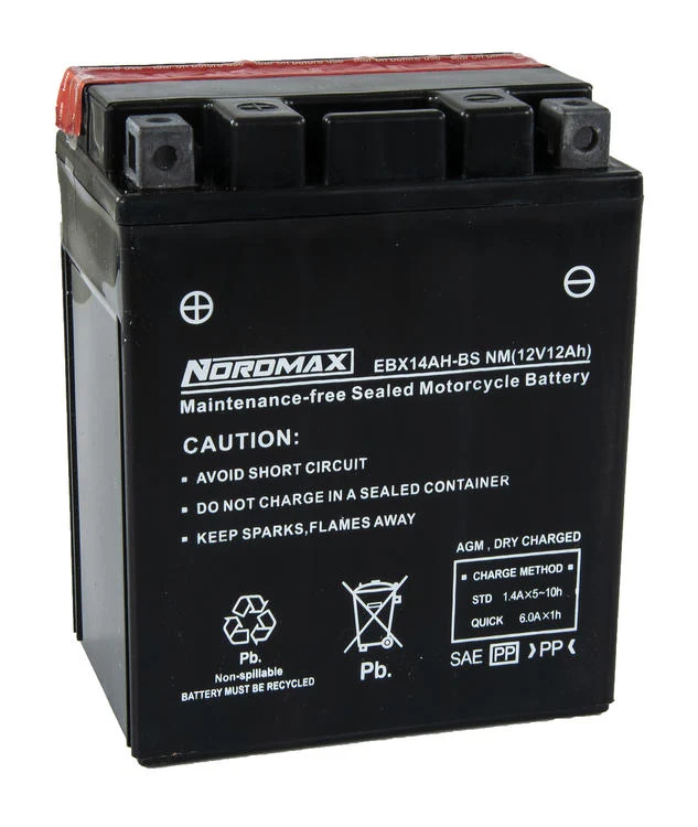 EBX14AH-BS | Startbatteri MC 12v 12Ah AGM
