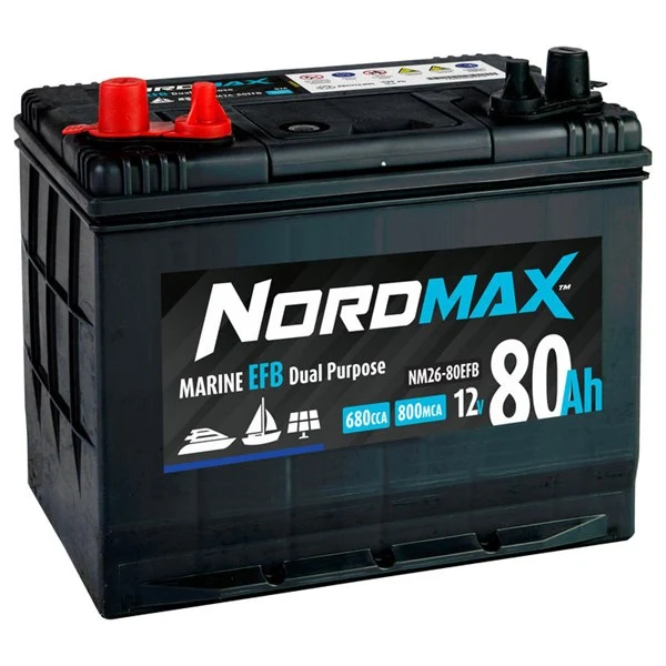 Startbatteri Nordmax Efb Marin 12v 80ah 680a
