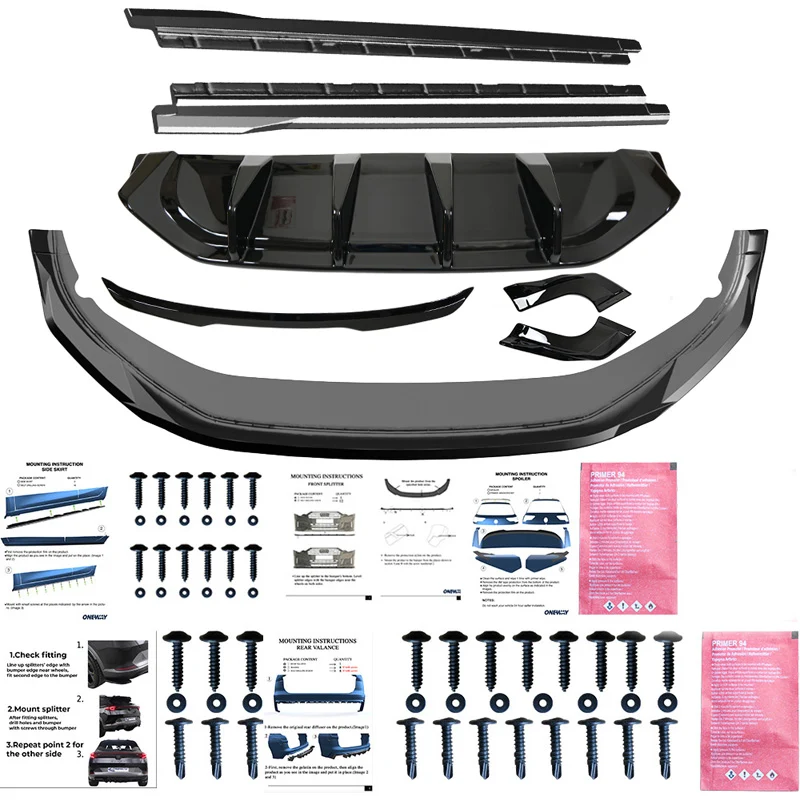 OneWay, Komplett bodykit, Blank svart, passar till Volkswagen Tayron (R41) R-Line (2024-)