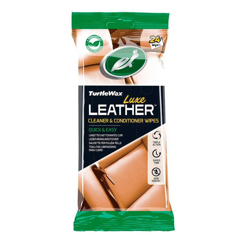 Turtle Wax 54097 Luxe Leather Cleaner & Conditioner-våtservetter 24 delar