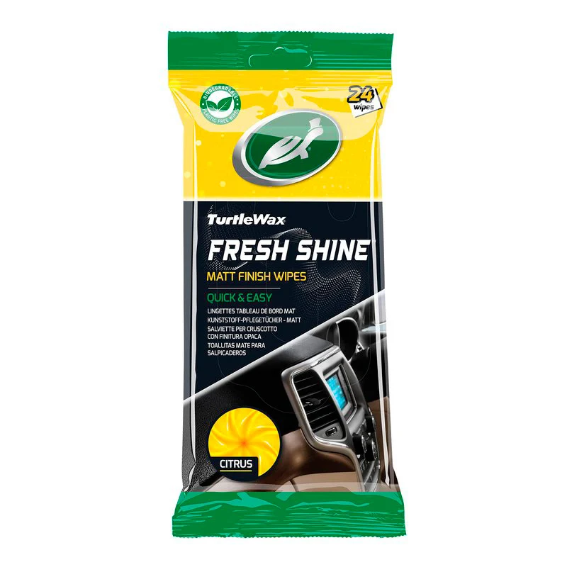 Turtle Wax 54096 Fresh Shine Matt rengöringsdukar för interiör 24 stycken