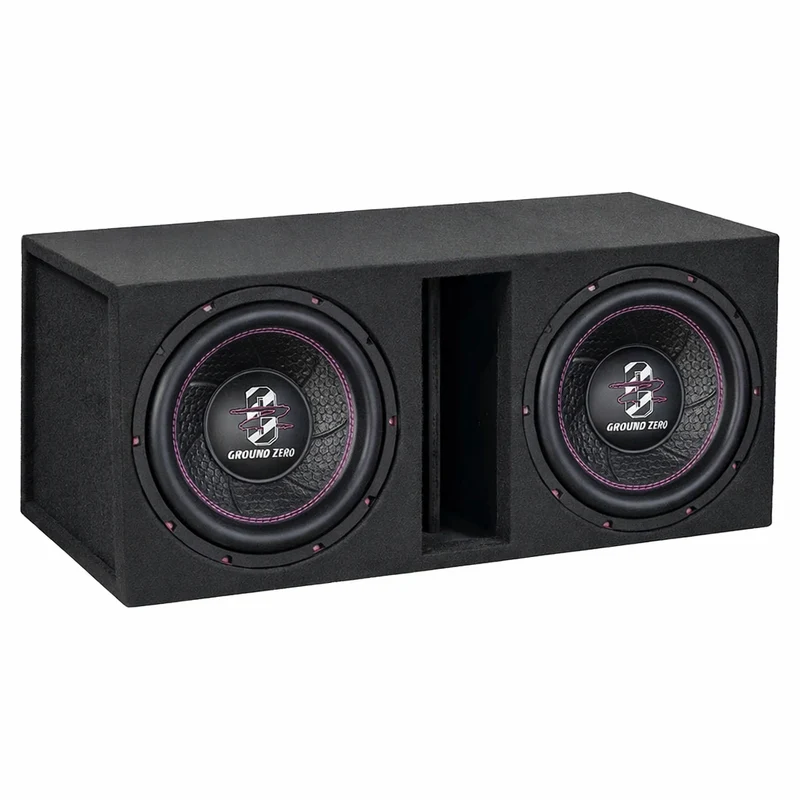 2-Pack Ground Zero GZIW 12XSPL-D2 PINK i baslåda, Fett brutalt baskit