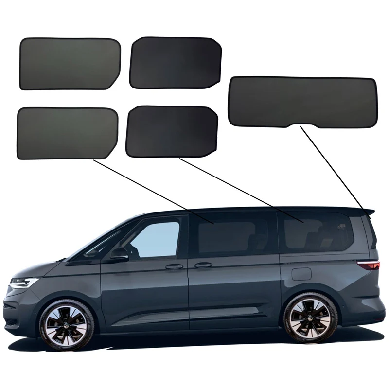 SunClip, Solgardin, passar till Volkswagen Multivan T7 (2021-, lång hjulbas, utan skjutfönster)